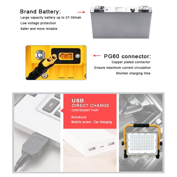 коммерчески портативное СИД 300w работает светлый алюминиевый 7 дюймов желтое сверхмощное 12-24v IP67