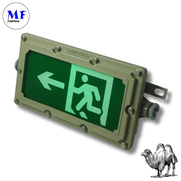 Durable Explosionproof LED Emergency Exit Light 70°C High Temp Resistant IP65 Fire-Waterproof Wf1 Anti-Corrosion For Underground Shopping Malls