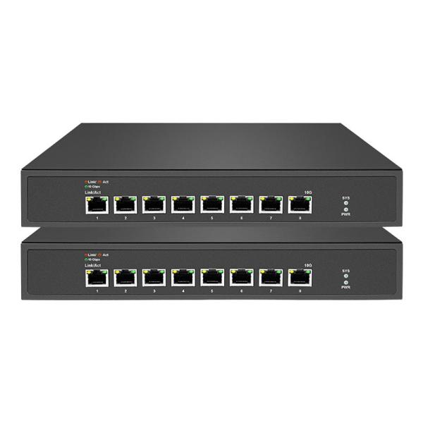 Montagem no rack Switch Ethernet não gerenciado 8 portas RJ45 de 10 Gbps com 1 ventilador