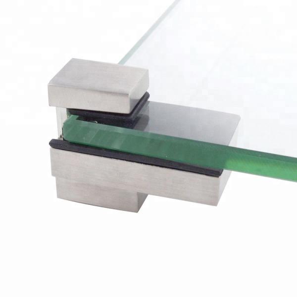 OEM Zinc alloy steel Adjustable height 0-22mm Wall Mount angle glass to glass shelf bracket glass clamp