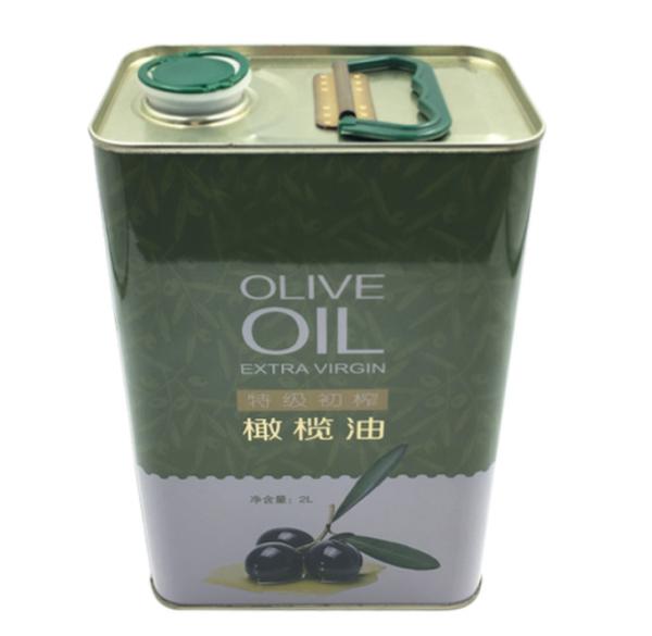 Waterproof 2L Rectangular Olive Oil Tin Cans CMYK Printing