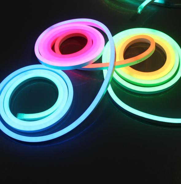 50m bobine Topsung Lighting LED néon bande lumineuse flexible 24v rgb néon numérique 10x20mm ultra-mince pixel néonflex