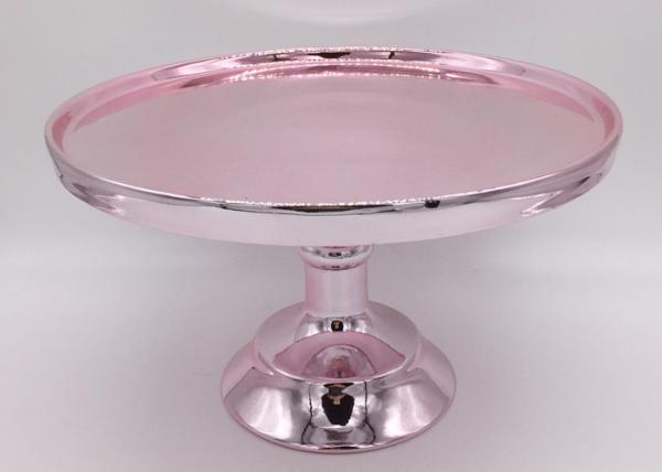 Rose Gold Electroplating Ceramic Cake Stand Strong Dolomite Material For Home Deco