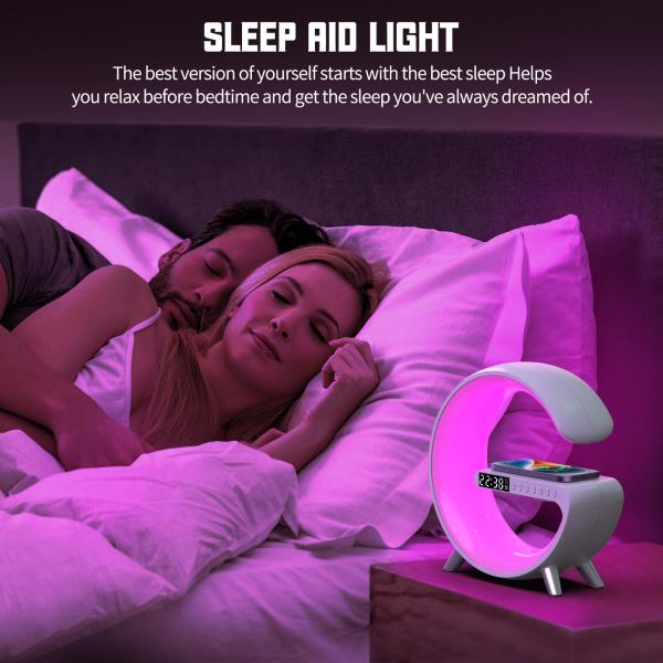 Colorful Alarm Clock Speaker Wireless Charger , PC Qi Charger Speaker