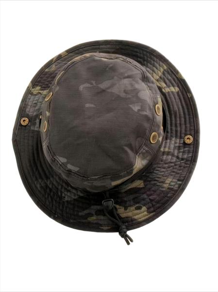 Outdoor Camping Camouflage Tactical Round Brim Hat With Breathable Mesh Custom Cotton Travel Fisherman's Hat