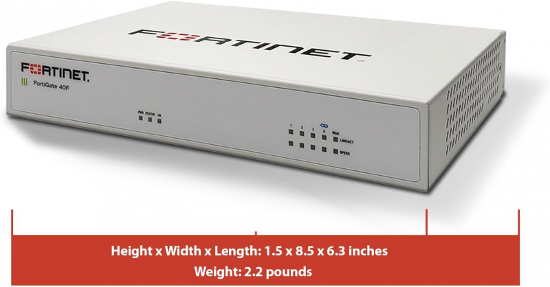 Fortinet Firewall Fortigate 5 X GE RJ45 Ports (including , 1 X WAN Port, 4 X Internal Ports) FG-40F