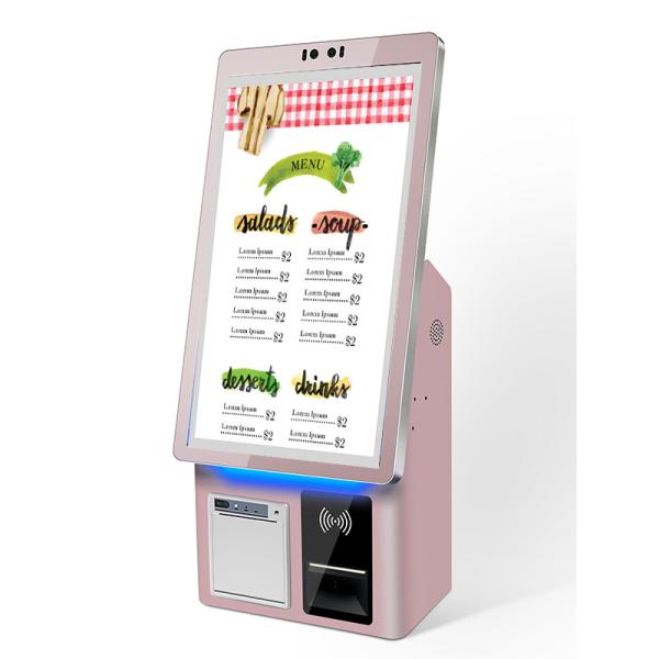 Self Service 21.5 Inch Terminal Kiosk 80mm Printer Barcode Reader POS Bracket Touch Screen Payment Kiosk With Desktop Base