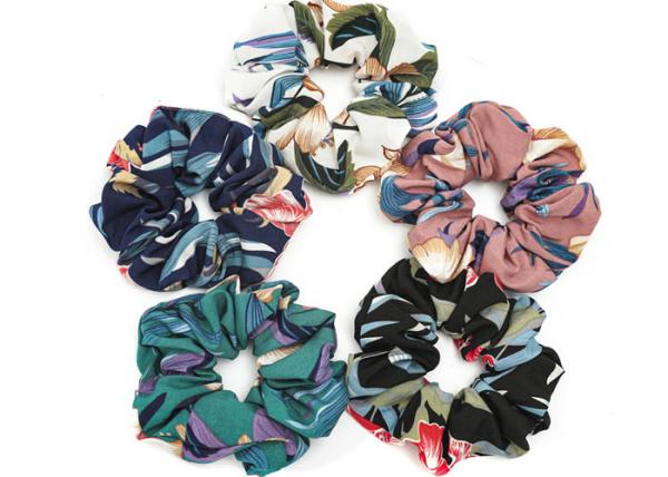Summer big flower fabric art fat bowel scrunchie lady hair rope intestine accessories Yiwu headdress