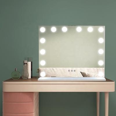 Aluminum Large Hollywood Vanity Mirror Rectangle Makeup Mirror With Lights