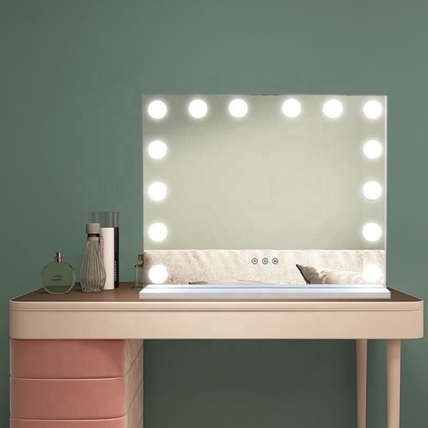 Aluminum Large Hollywood Vanity Mirror Rectangle Makeup Mirror With Lights