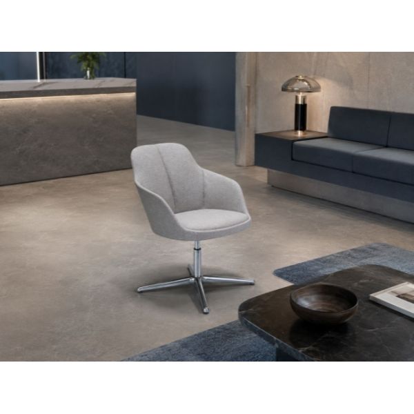 Swivel Fabric Conference Armchair Auto Return Polished Office Meeting Chairs