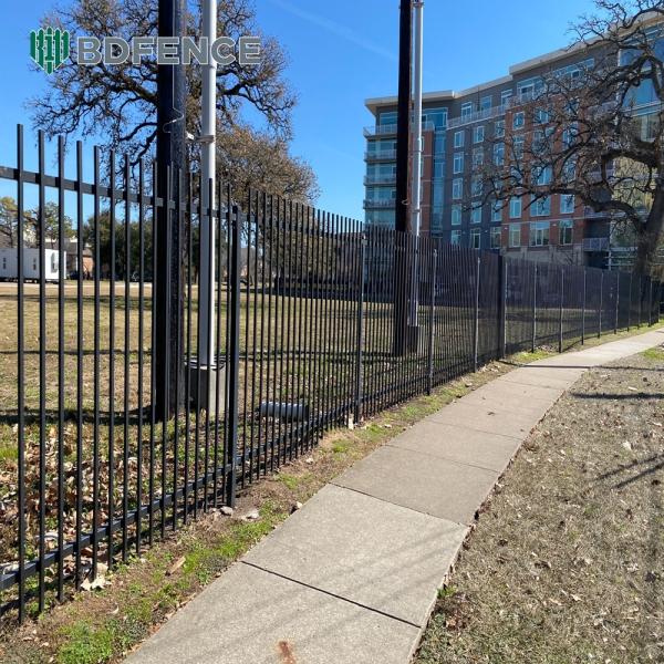 Spear Tubular Black Powder Galvanized Steel Metal Fence Aluminum Iron Steel Fence Square Round Tube Picket Steel Fence Panel