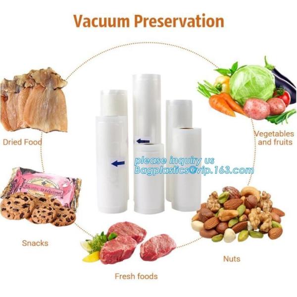 Disposable Transparent Vacuum Sealer Food Storage Plastic Packaging Roll Bag for Food Sealed, Textured Food Freshness St