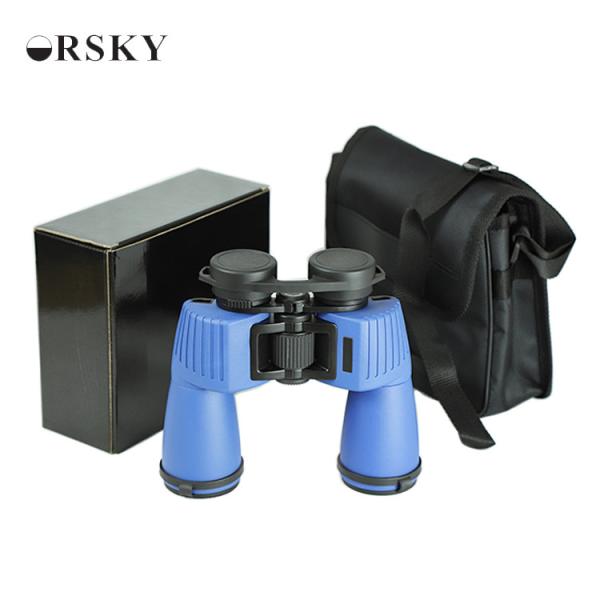 Waterproof 24mm Eye Relief Binoculars Wide View / Blue 7x50 Bird Watching Binoculars