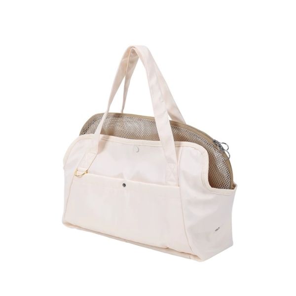41*16*35CM Outdoor Beige Polyester Fiber Pet Travel Bag Foldable Lightweight Convenient Storage Ideal For Pet Owners On The Go
