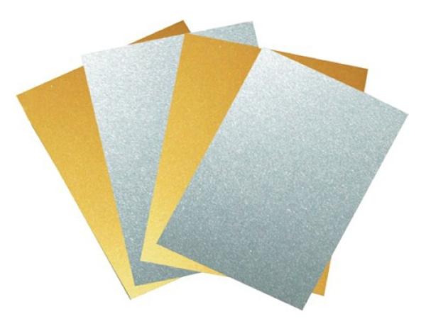 Gold / White A4 Inkjet Printable PVC Plastic Sheet 0.35mm For Cards Production