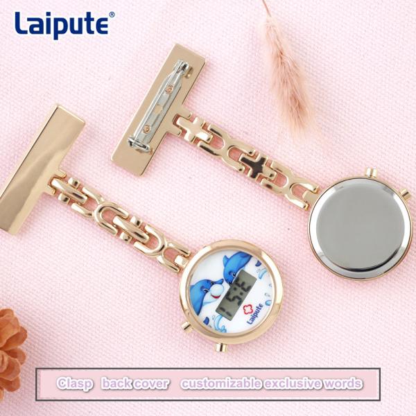 Cute Digital Nurses Clip On Fob Watch 27mm Case Zinc Alloy Waterproof