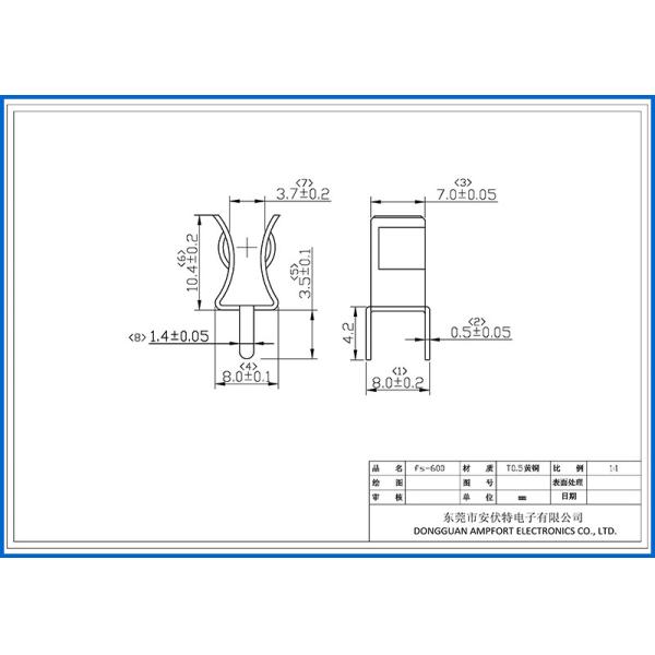 Полуженный зажим 30A патрона предохранителя PCB весны латунный стеклянный для керамического патрона
