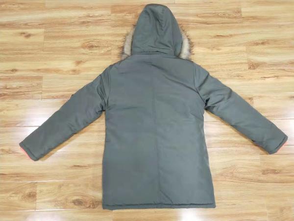 Grey Mens Longline Padded Coat Fur Hood  Longline Mens Puffer Coat