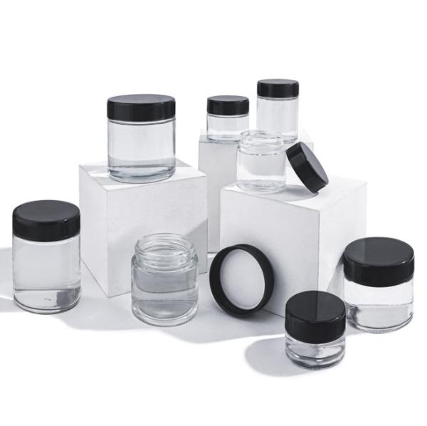 Custom 1oz 2oz 3oz 4oz 5oz 6oz 7oz 10oz Glass Jar With Child Resistant Lid Airtight Storage Childproof Glass Jar