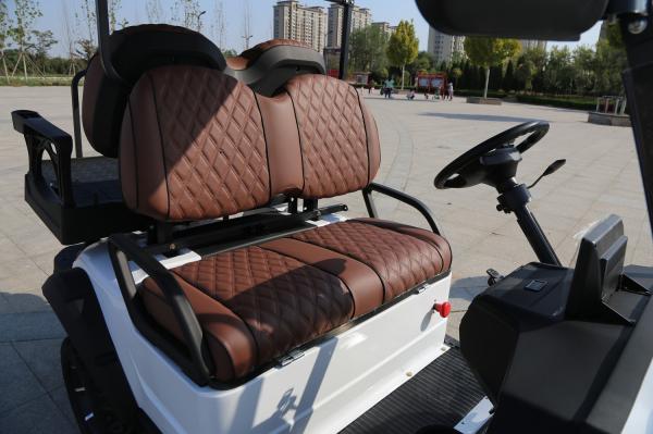 Véhicule utilitaire à batterie au lithium Chariot de golf 4 places Luxe moteur électrique Chasse à la voiture de golf