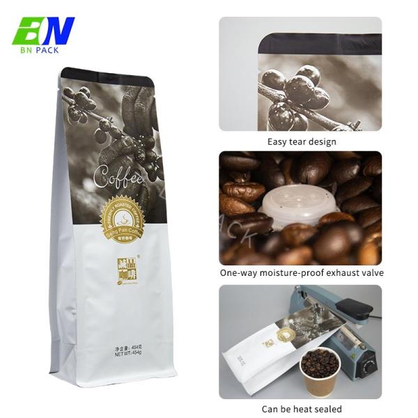 Aluminium Foil Box Bottom Pouch flat bottom box pouch 500g 1kg