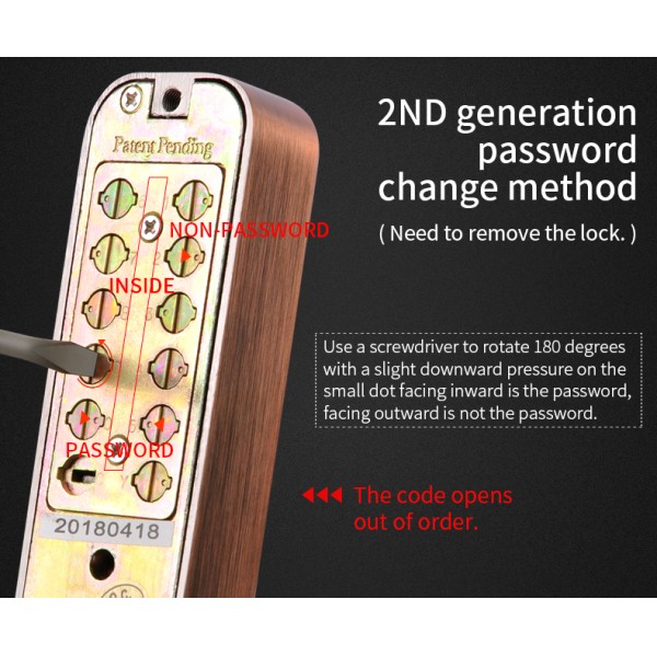 Second Generation Rotary Handle Double-sided Password Keyless Mechanical Digital Security Code Door Lock