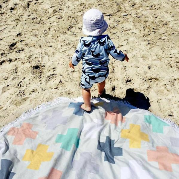 100cm Hot Sale Custom Printed Beach Towel Cotton Round Personalized Beach Towels for Children