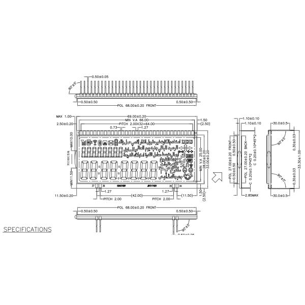 FSTN 1602 Характерный ЖК-дисплей Transflective Положительный 33-контактный модуль отображения символов