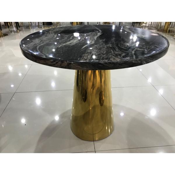 Anti Collision Steel Frame 80cm Marble Top Coffee Table