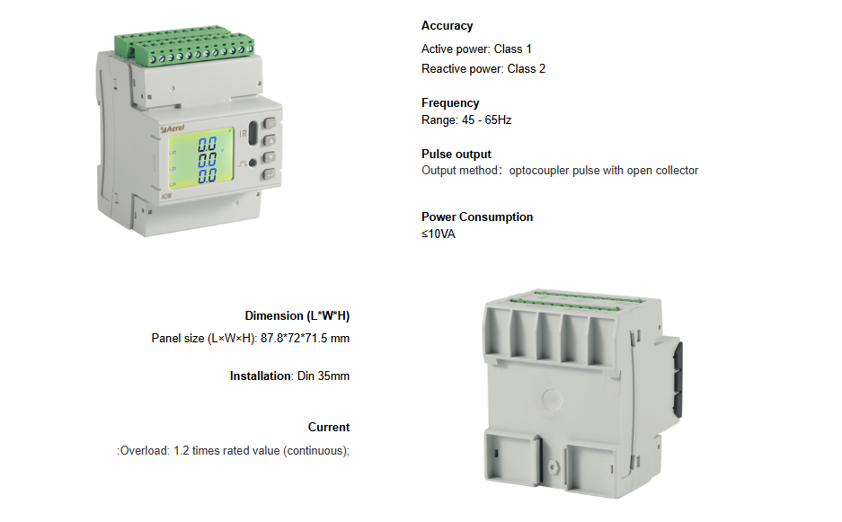 Acrel DTSD1352-4S Multi-Circuit Energy Meter For Tower Base Stations