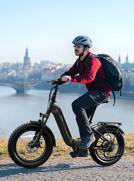 Yeestep 48V 25km/h Foldable Electric Bike Fatbike Electric Folding Bike with 15Ah Battery 250W Light Steel Frame Electric Cycle