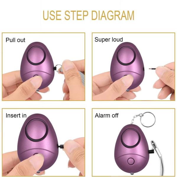 140DB Personal Security Alarm Keychain with LED Lights From China Factory