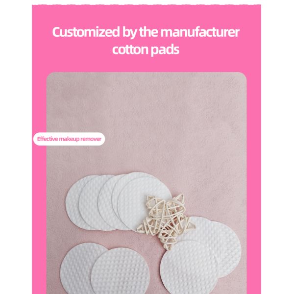 OEM Cosmetic Cotton Round Pads Facial Cotton Pads Facial Pure Makeup Cotton Pad Embossing for Face Makeup and Clean
