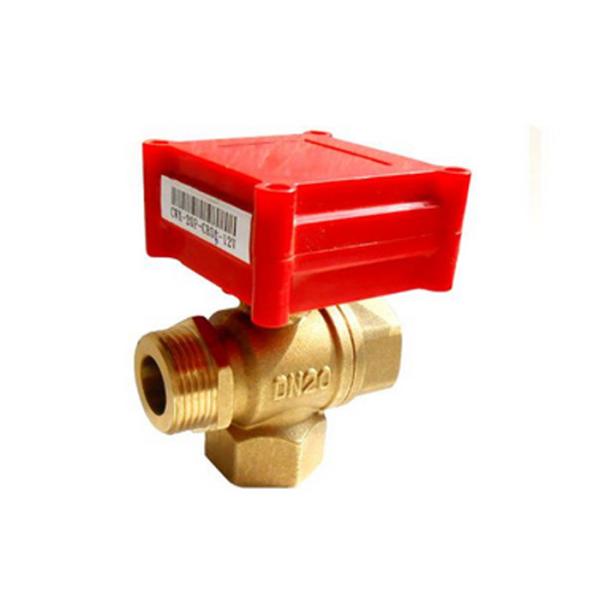 DC12V Threaded Zone Heating Valves , HVAC Floor Heating 3 Way Brass Ball Valve