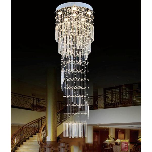 K9 Crystal Chandelier Modern Flush Mount Crystal Light Spiral Ladder Luxury staircase long chandelier(WH-NC-17)