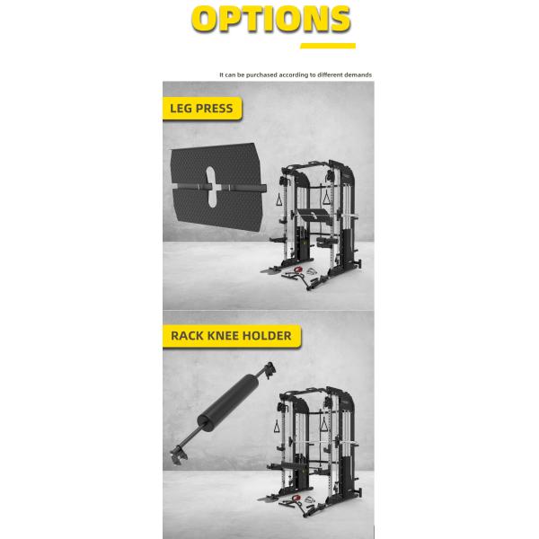 Custom Design Silver Grey Metal All in One Trainer Smith Machine for Home Workouts