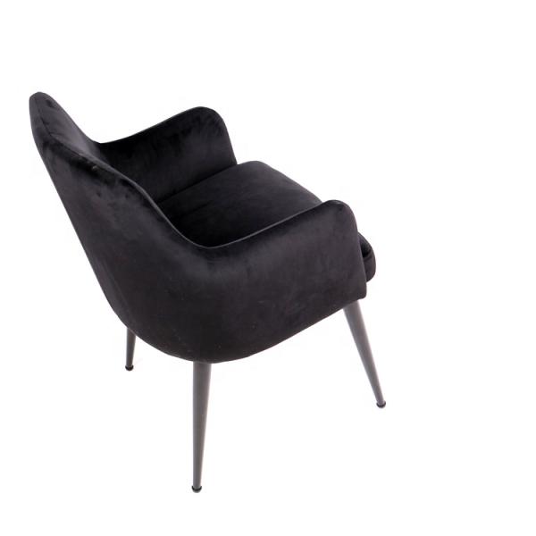 Nordic Style Modern Dining Armchair Wire Velvet Arm Table Fabric Restaurant Gold Metal Leg Simple