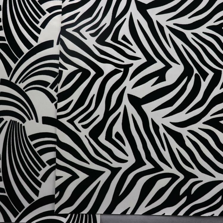 PU Bonded Zebra Flock Car Sofa Furniture Flocking Leather