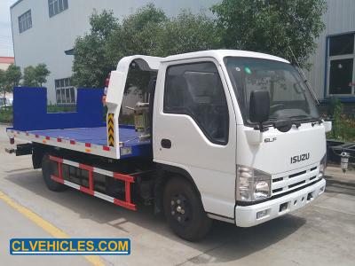 White 100P 98hp ISUZU Tow Truck Flatbed Wrecker Truck Light Duty 4 Ton