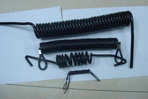 OEM manufacturer in China custom design strong plastic sprial coil lanyard tethers black