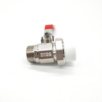 3/4 1 1/2 Nickel Plated Brass Pipe Fittings Single Union PPR Socket Ball Valve