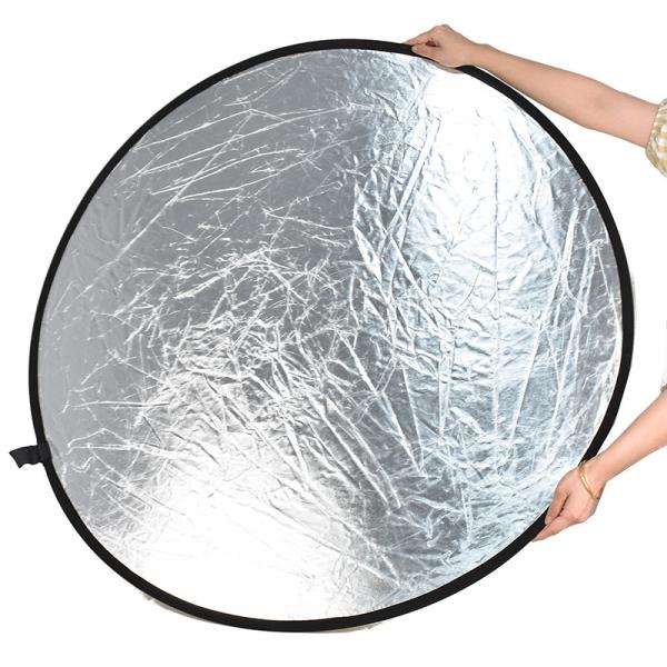 110cm Silver Folding Photo Studio Reflector 2 In 1 For Outdoor Indoor Shooting
