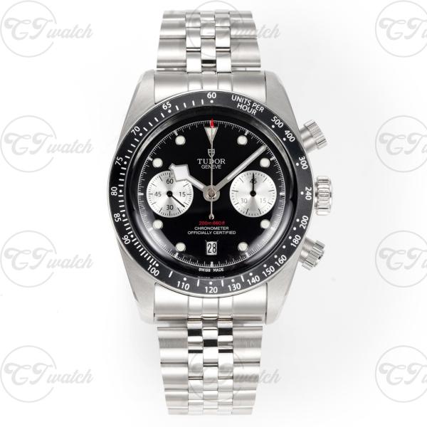 Tudor Black Bay Chronograph 41mm Panda Dial Super Clone Watch Automatic Stainless Steel Jubilee Strap Sport Racing Style
