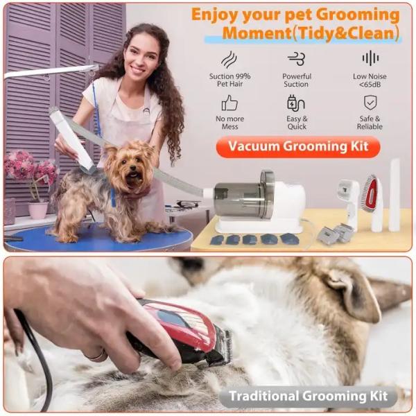 Low Noise Pet Grooming Vacuum Electric Clippers for Easy and Stress-Free Grooming