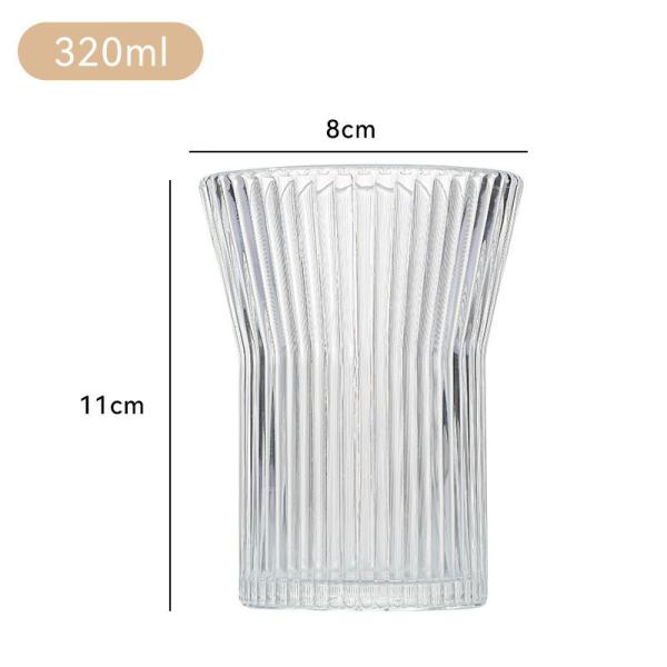 Eco-Friendly Japanese Juice Cup with Vertical Pattern and Anti-Ironing Glass