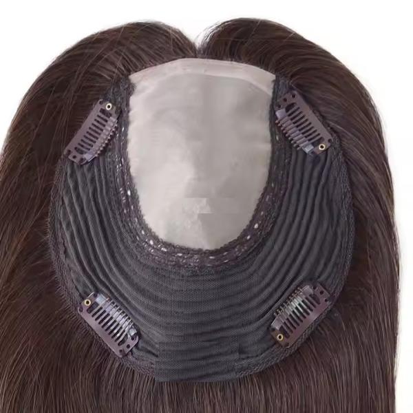 Cuticle Remy Hair Topper Full Injected Poly skin Best Quality Hair Top Piece Hairpieces for Women Wig Lady Toupee Topper