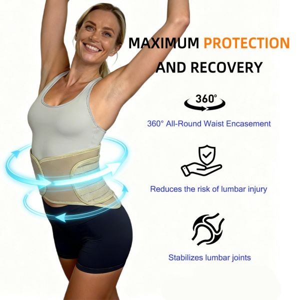 7 Bionic Stays Lumbar Support Belt 360 Wrap Lower Back Pain Brace
