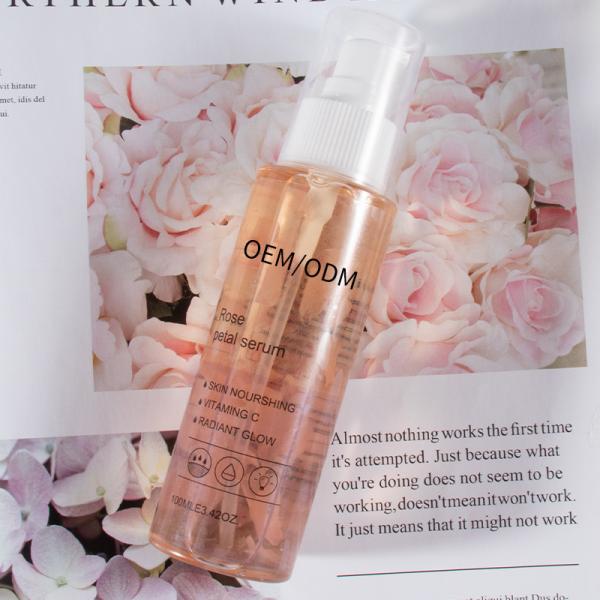ODM Rose Petals Essence Face Serum Vitamina C para pele sensível com tendência a acne