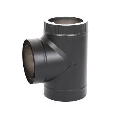 4 polegadas tubulação do fogão de um preto de 6 polegadas, tubulação dobro do fogão do preto da parede 90 graus para Multifuel